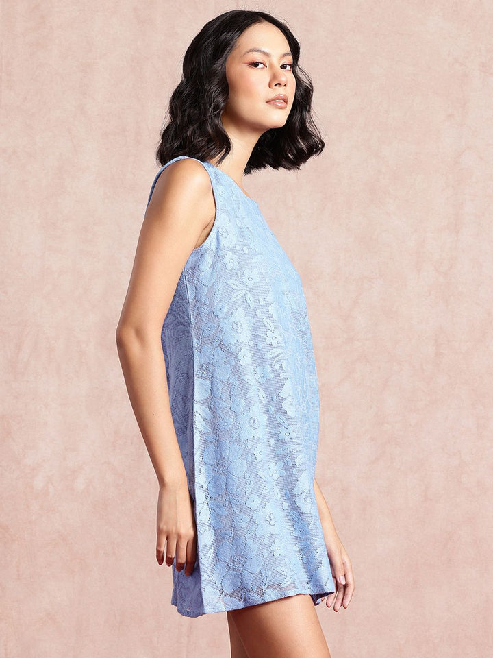 all about you Pure Cotton Floral Lace A-Line Mini Dress