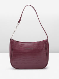 Lino Perros Croc Textured Structured Baguette Bag