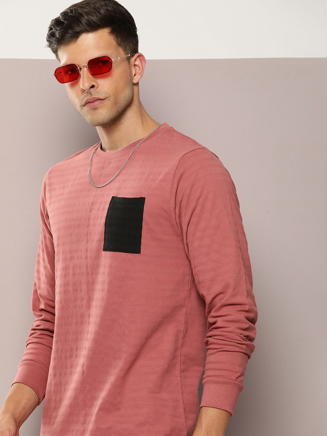 DILLINGER Men Striped Pure Cotton Pockets T-shirt