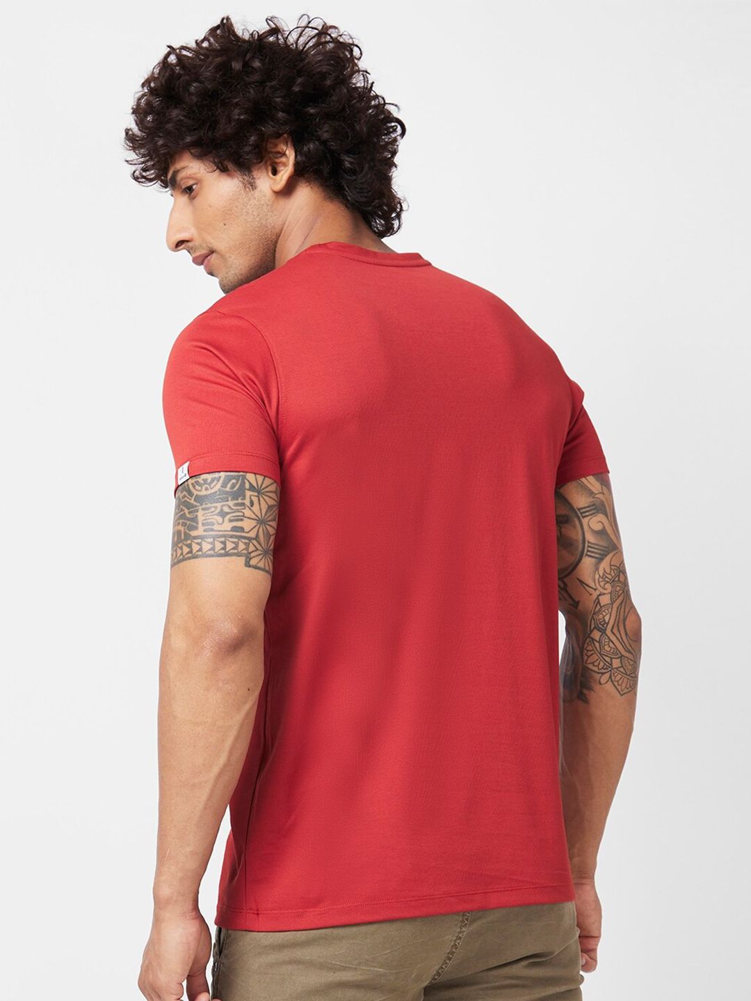 SPYKAR Graphic Printed Slim Fit Cotton T-Shirt