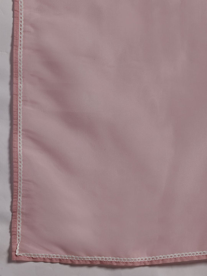 Libas Floral Embroidered V-Neck Three-Quarter Sleeves Thread Work Kurta Set