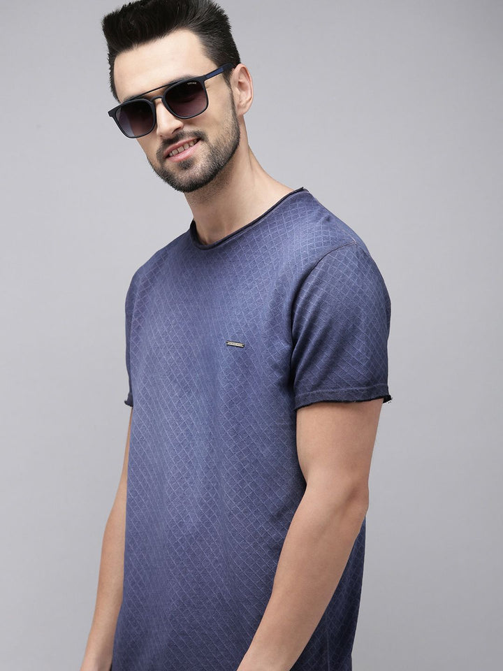 THE BEAR HOUSE Men Blue Pure Cotton T-shirt