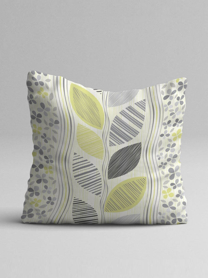 STITCHNEST Yellow & White Set of 5 Floral Square Cushion Covers