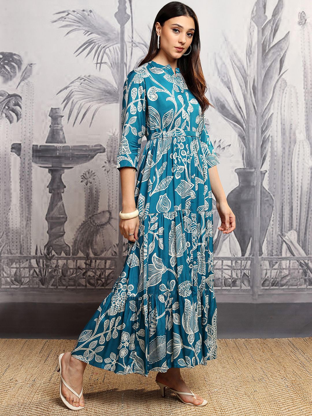 Vishudh Floral Print Maxi Dress