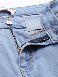 all about you Women Straight Fit High-Rise Slash Knee Stretchable Jeans