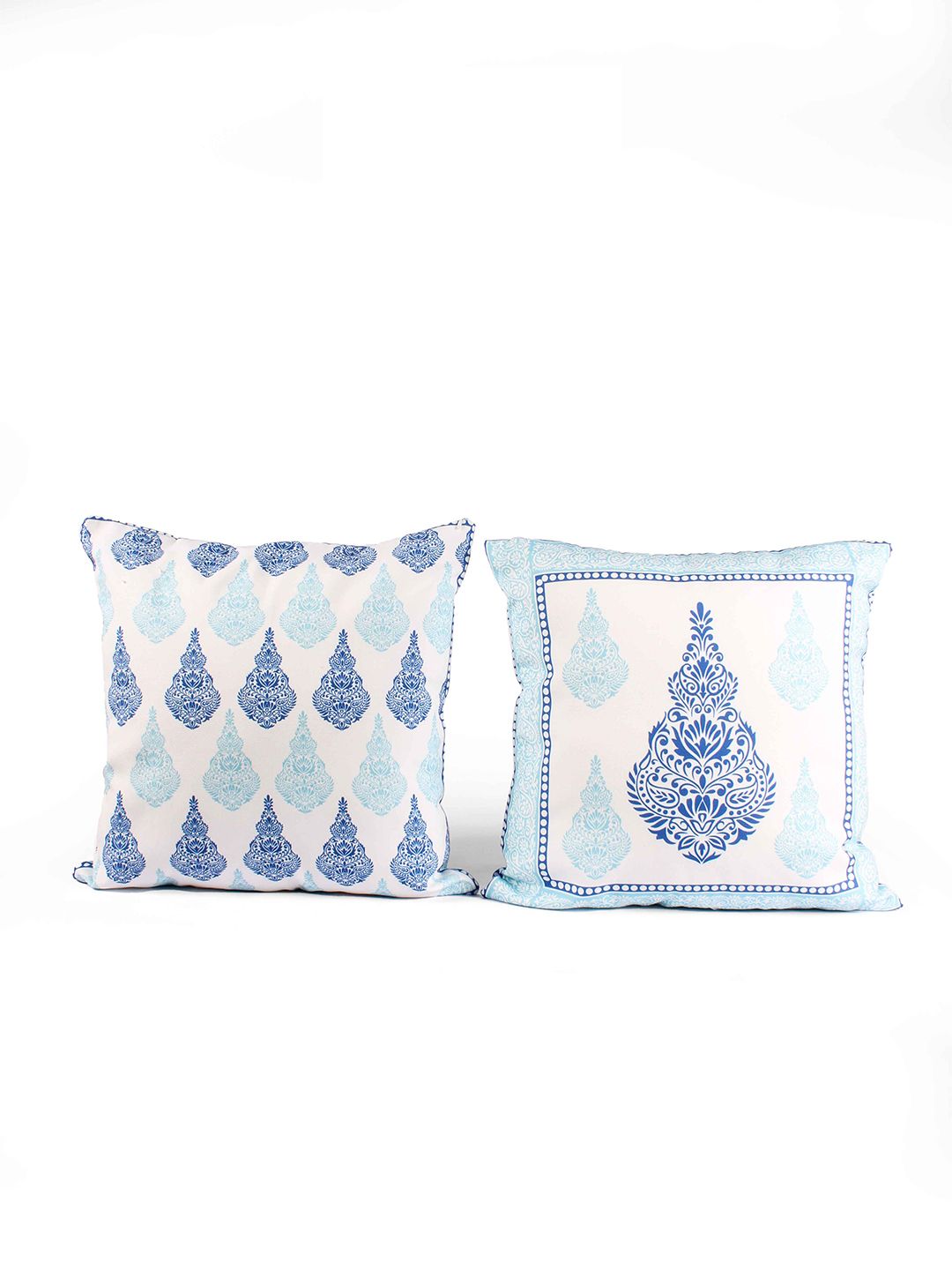 STITCHNEST Blue & White 5 Pieces Ethnic Motifs Square Cushion Covers