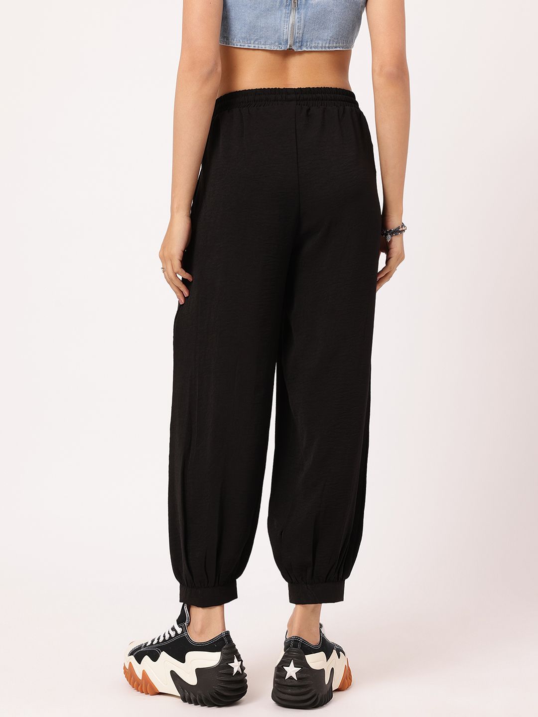 DressBerry Women Hippie Style Cropped Button-Cuffs Trousers