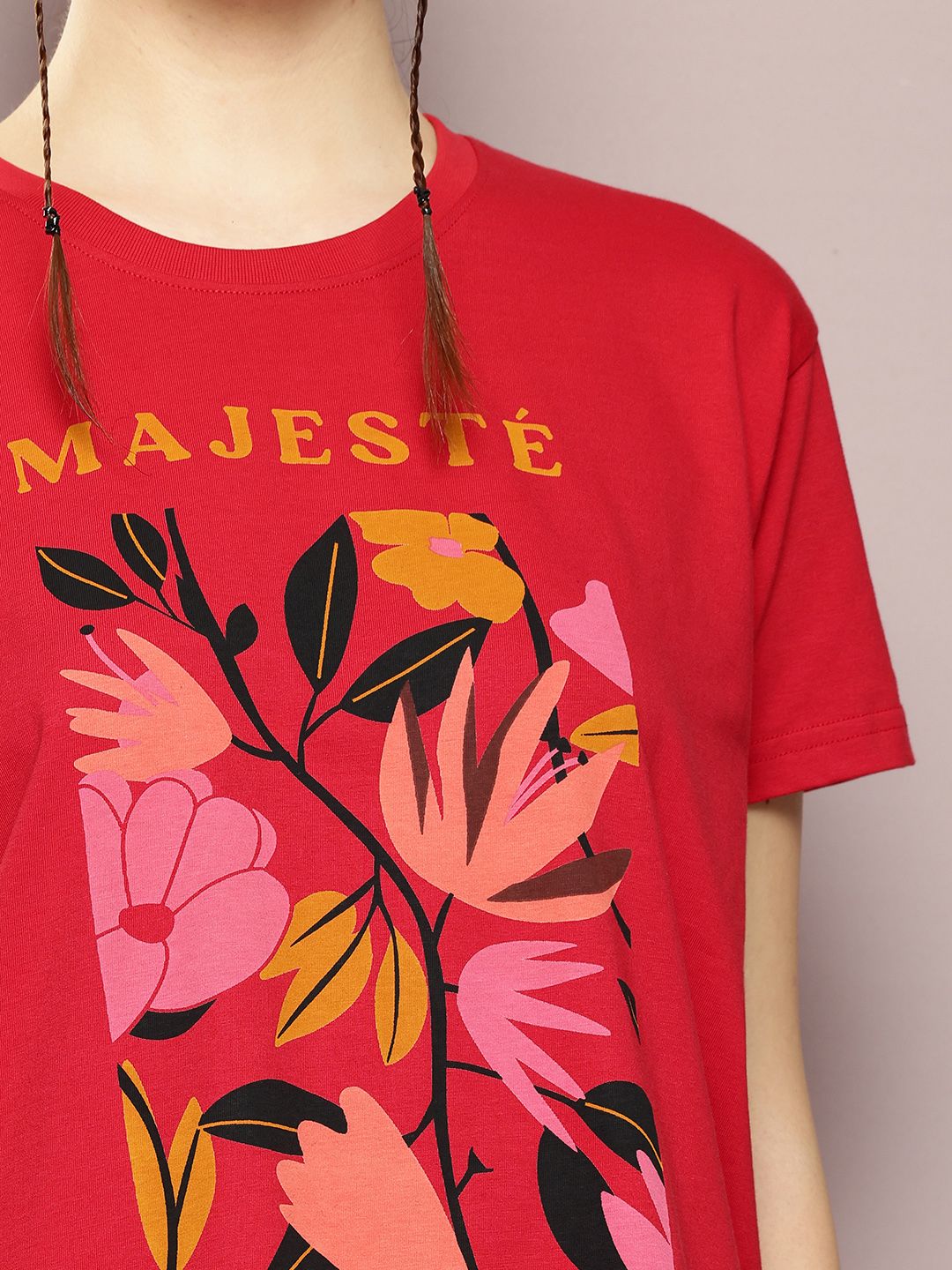 DILLINGER Floral Printed Boxy Fit Pure Cotton T-shirt