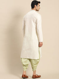 KISAH Men Solid Regular Fit Thread Work Kurta