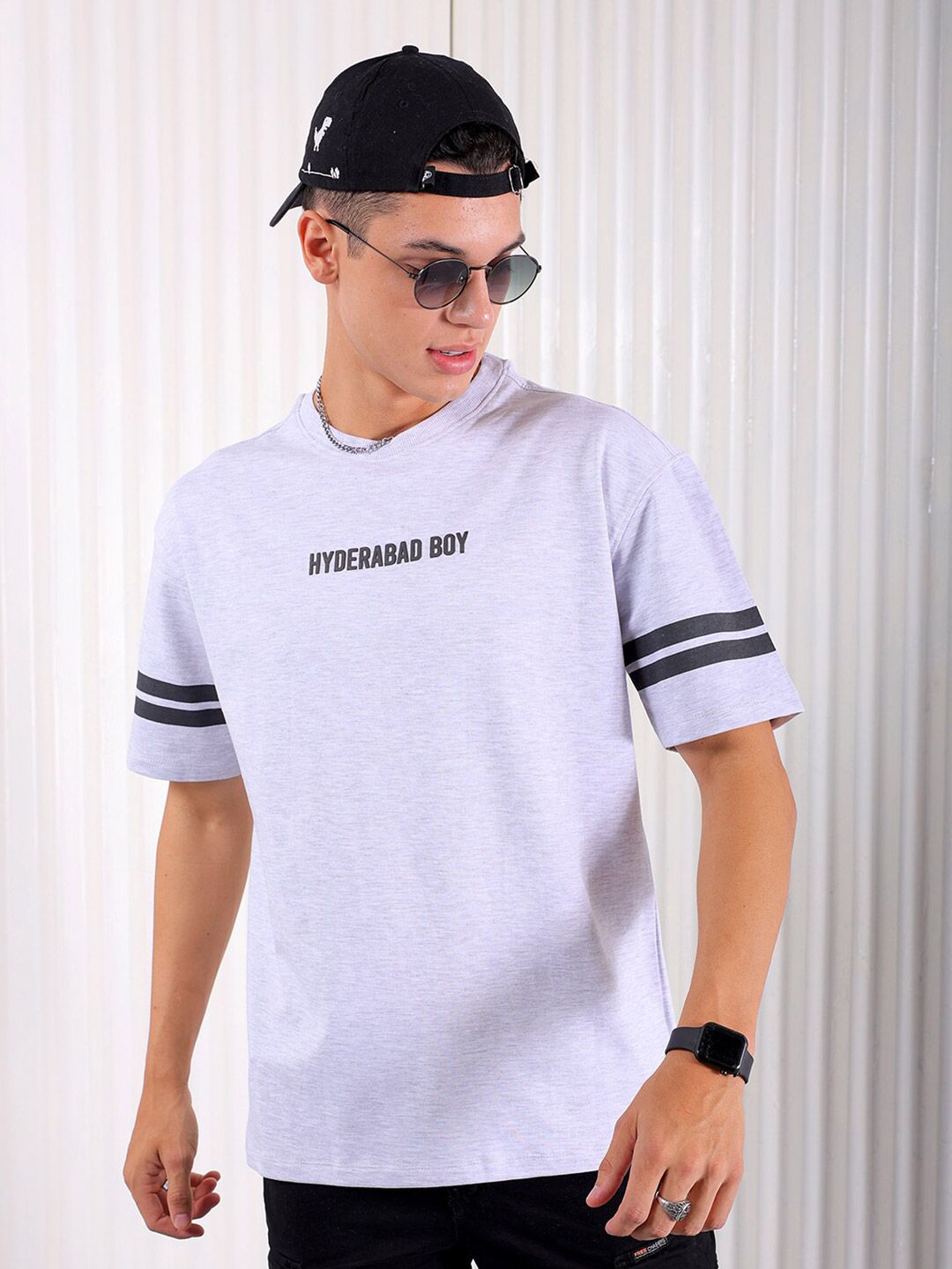 The Indian Garage Co Typography Printed Cotton Boxy T-shirt