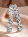 Rubans Set of 2 Rhodium-Plated Crystal White AD & Cubic Zirconia Studded Premium Bangles