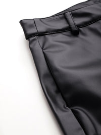 DressBerry Women  Regular-Fit Faux Leather Wide Leg Trousers