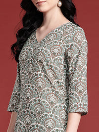 Anouk Ethnic Motifs Printed Kurta with Trousers & With Dupatta