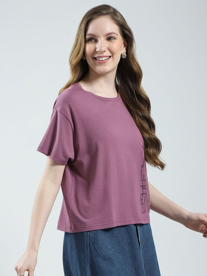 Monte Carlo Typography Printed Drop-Shoulder Sleeves Relaxed Fit T-shirt