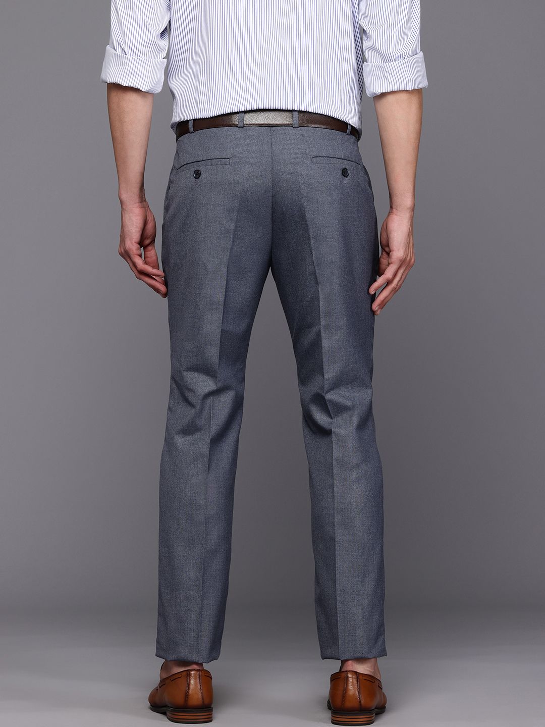 Raymond Men Textured Slim Fit Formal Trousers