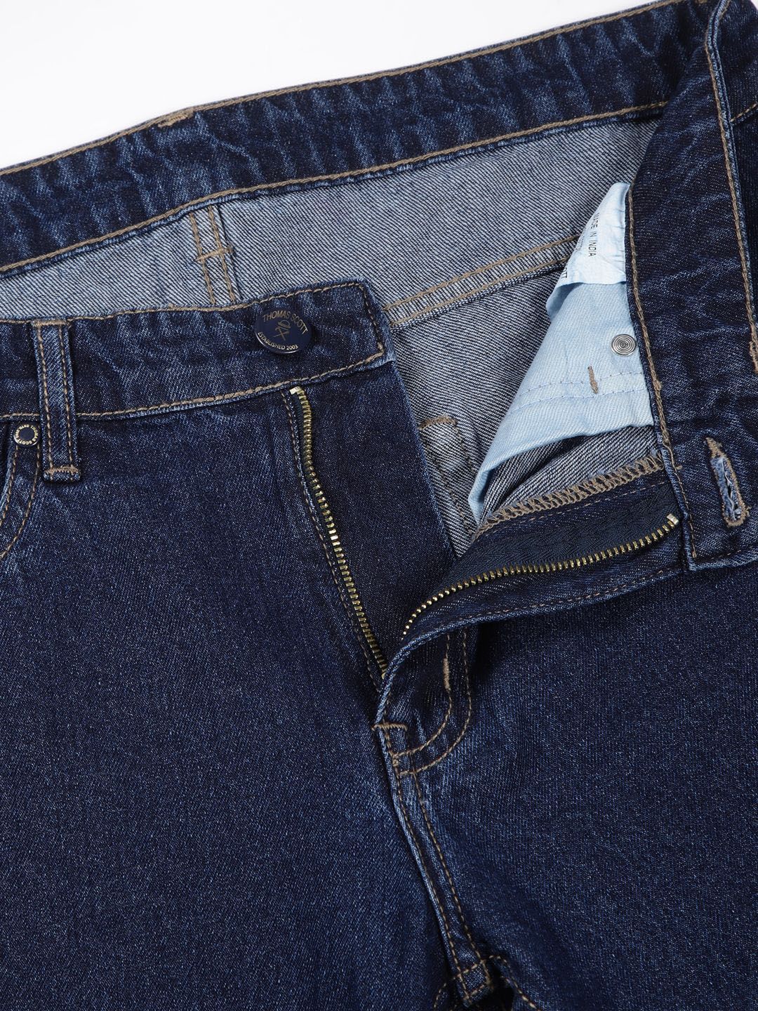 Thomas Scott Men Smart Relaxed Fit Mid-Rise Pure Cotton Jeans