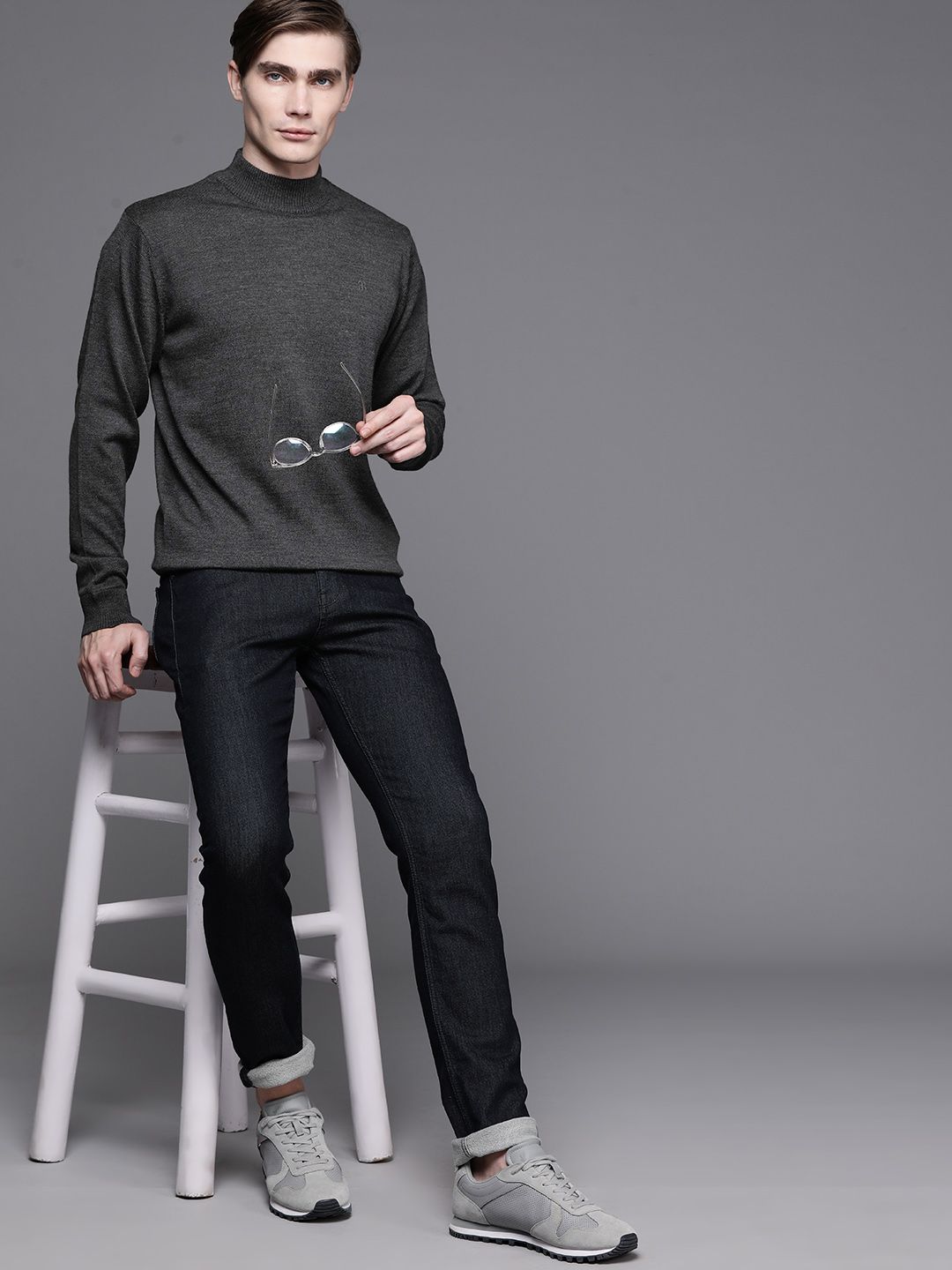 Raymond Men Solid High Neck Pullover