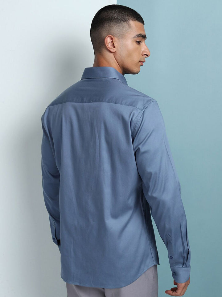 HIGHLANDER Regular Fit Spread Collar Full Sleeve Shirt
