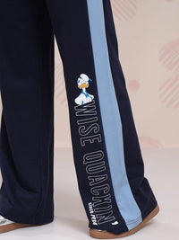 Tokyo Talkies Women Typography Printed Flared Flat Front High Rise Trousers