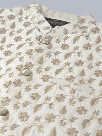 SOJANYA Men Leheriya Embroidered Sequinned Pure Cotton Kurta With Churidar & Nehru Kurta