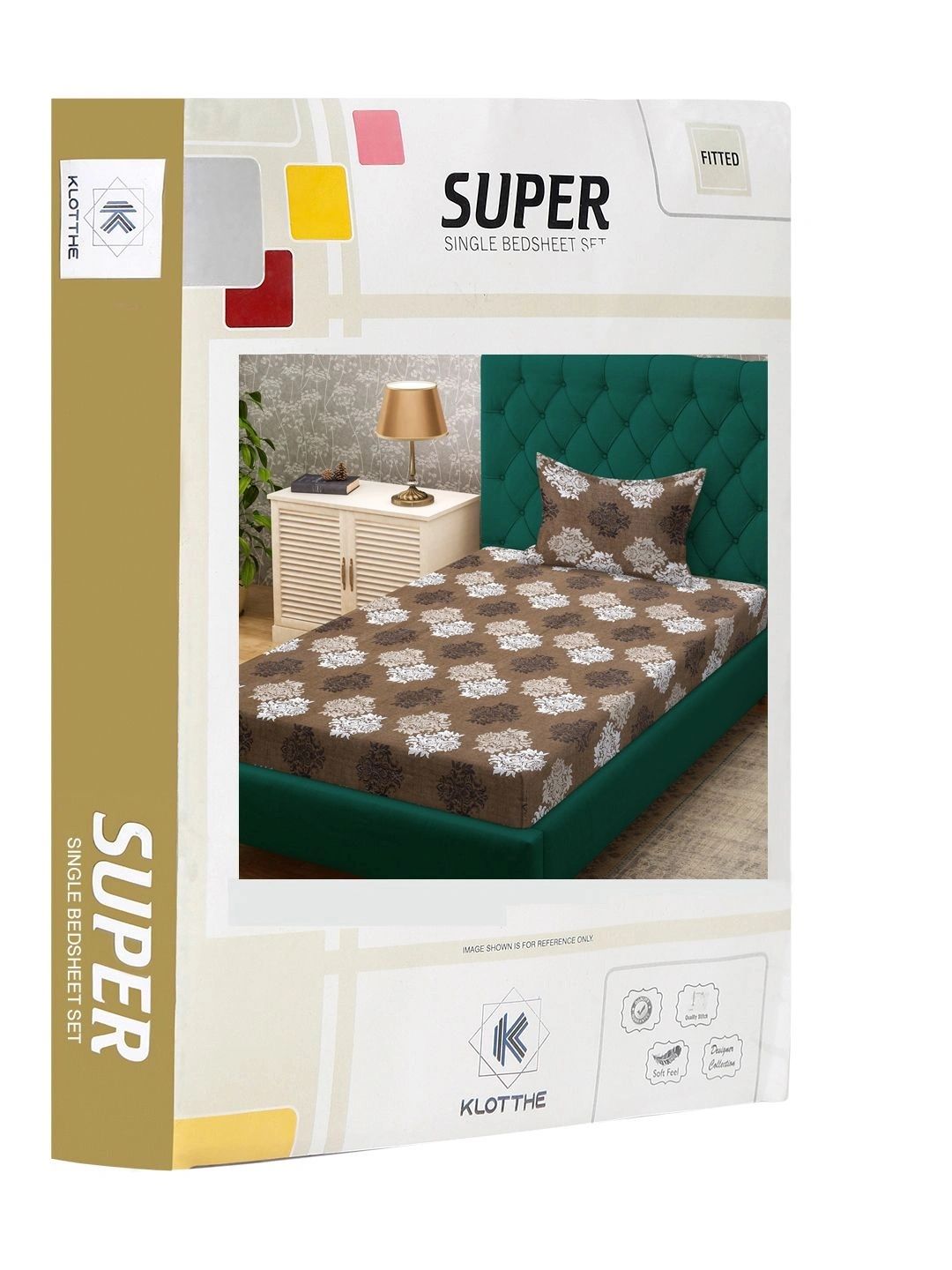 Moda Rapido X KLOTTHE Brown & White Floral 400 TC Single Bedsheet with 1 Pillow Covers