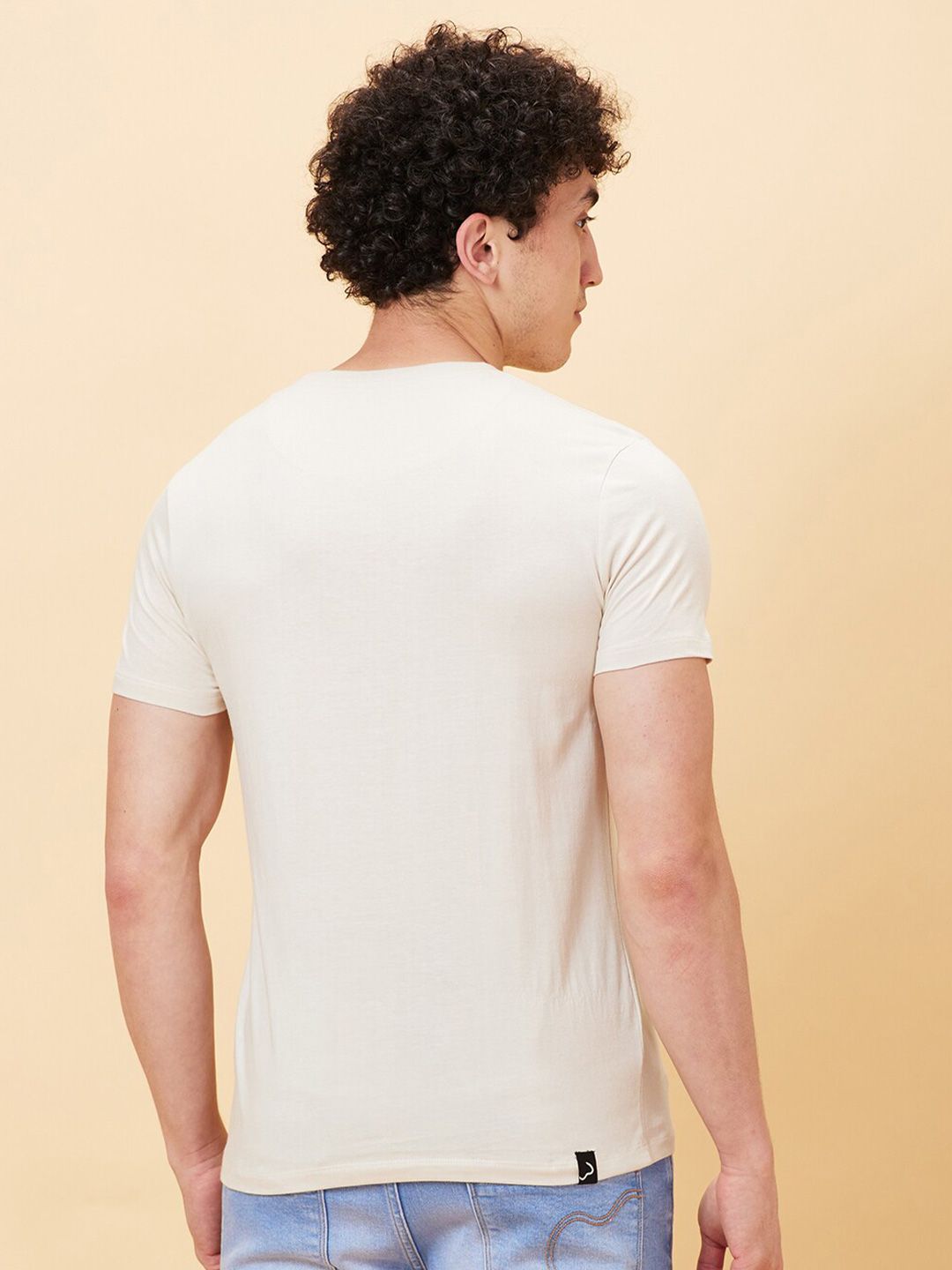Being Human Graphic Printed Cotton Round Neck Raw Edge Slim Fit Casual T-shirt