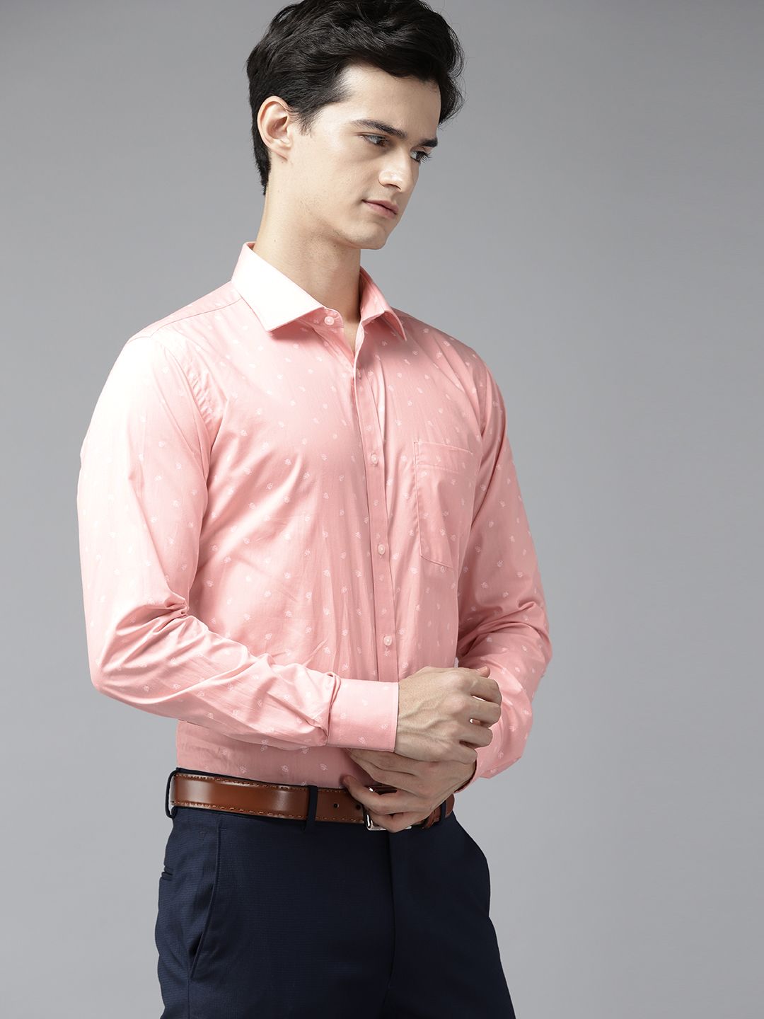 Park Avenue Pure Cotton Slim Fit Printed Formal Shirt