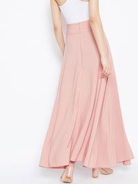 Berrylush Dusty Pink Flared Maxi Skirt