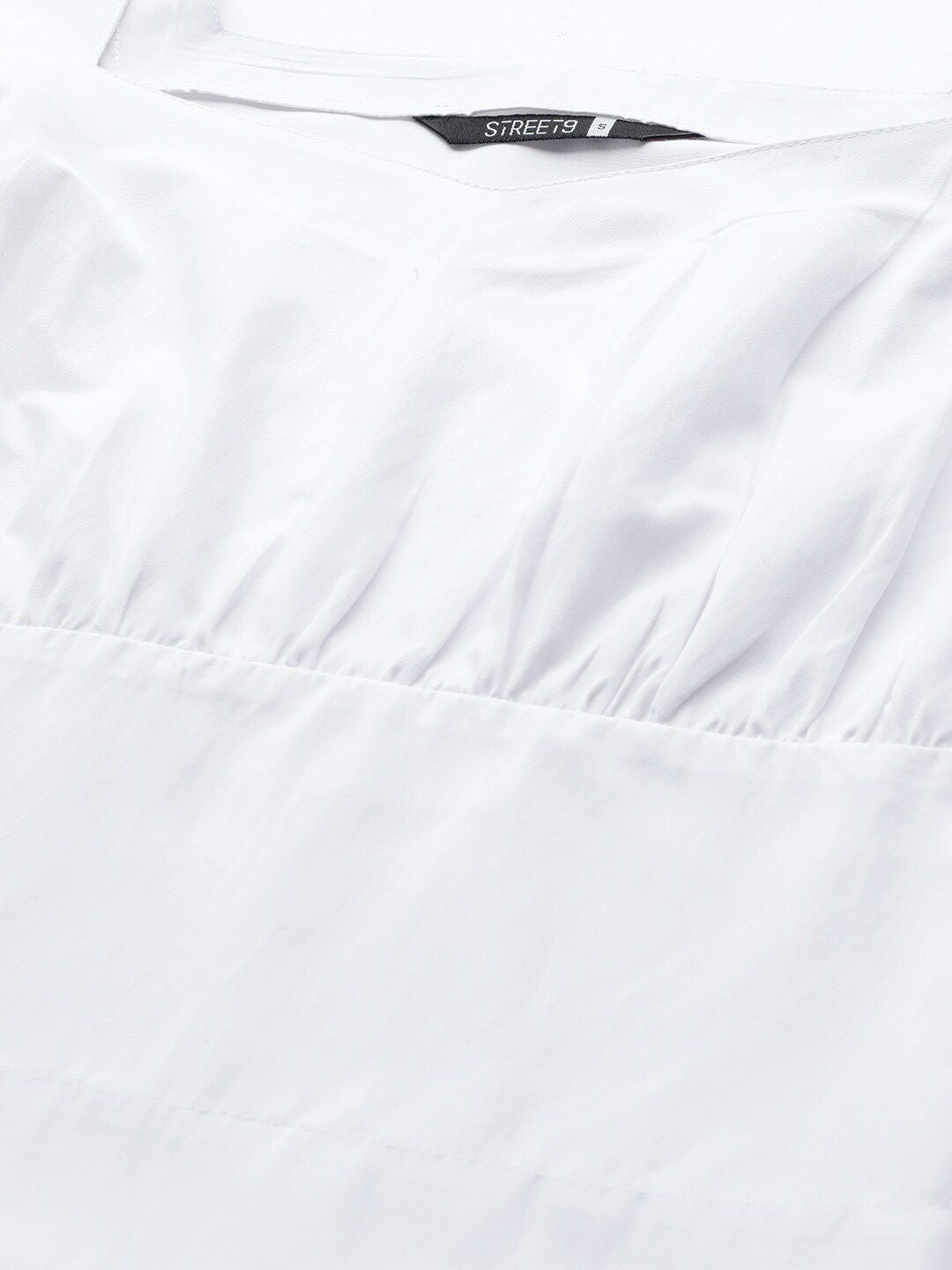 STREET 9 White Puff Sleeves Blouson Top
