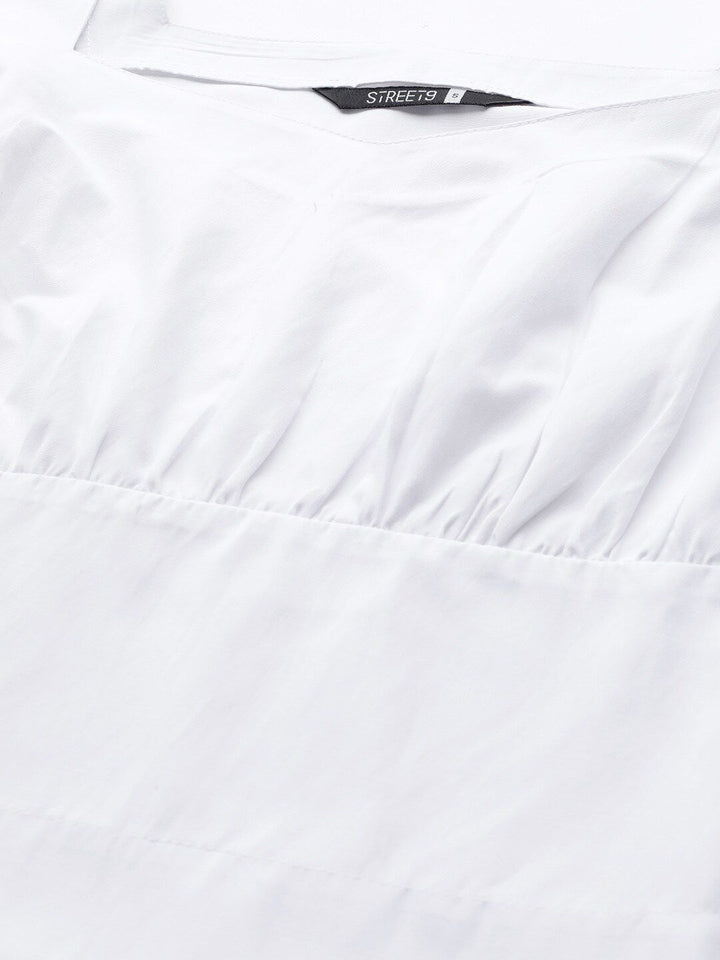 STREET 9 White Puff Sleeves Blouson Top