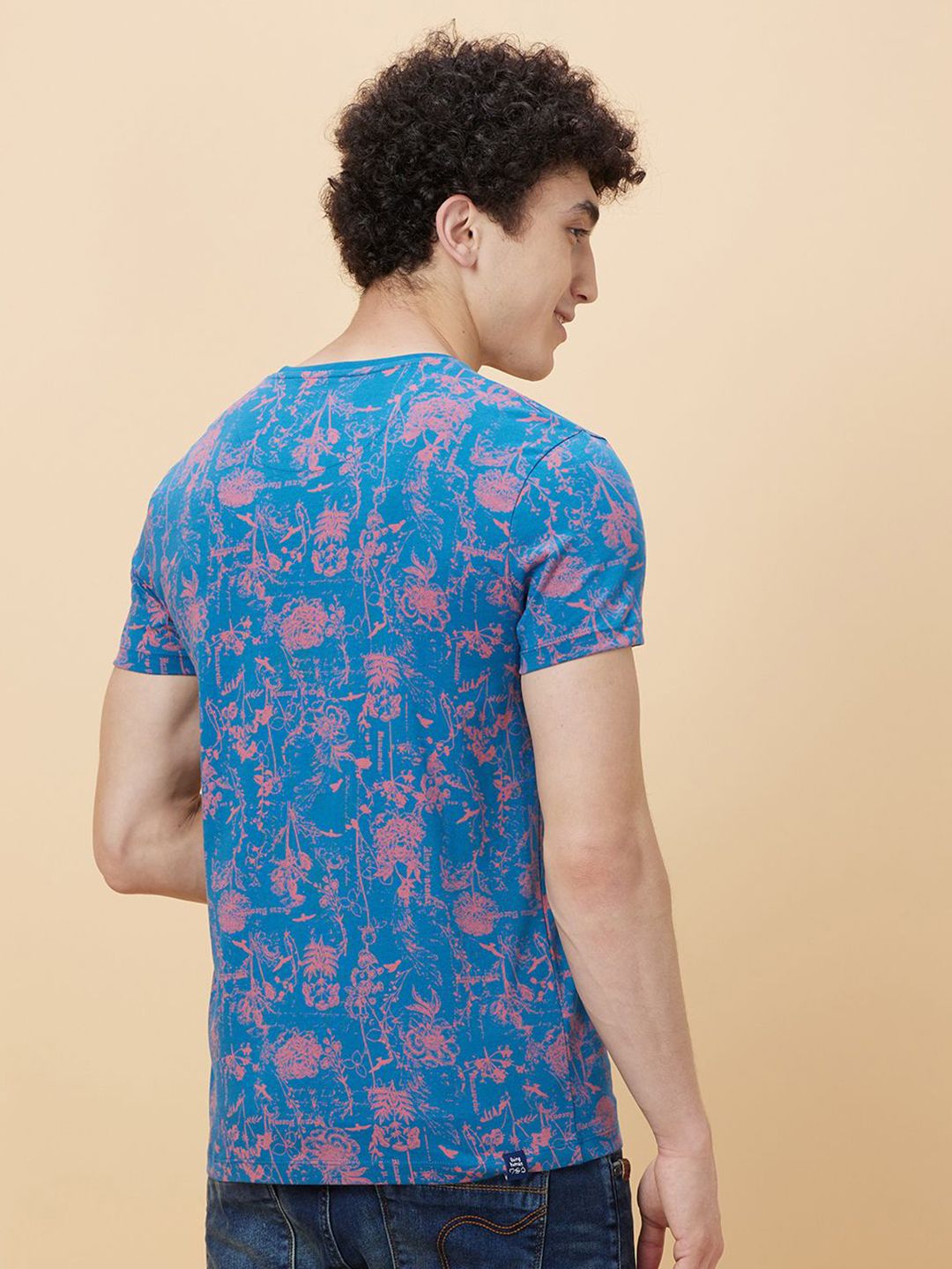 Being Human Men Round Neck Floral Printed T-shirt