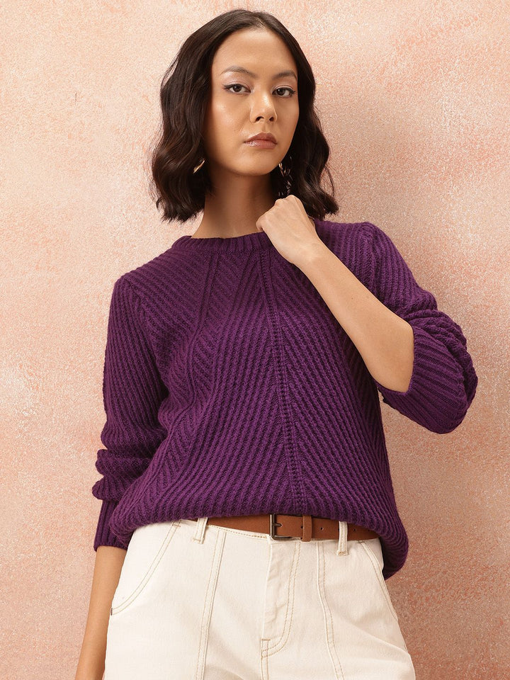 all about you Ribbed Acrylic Longline Pullover