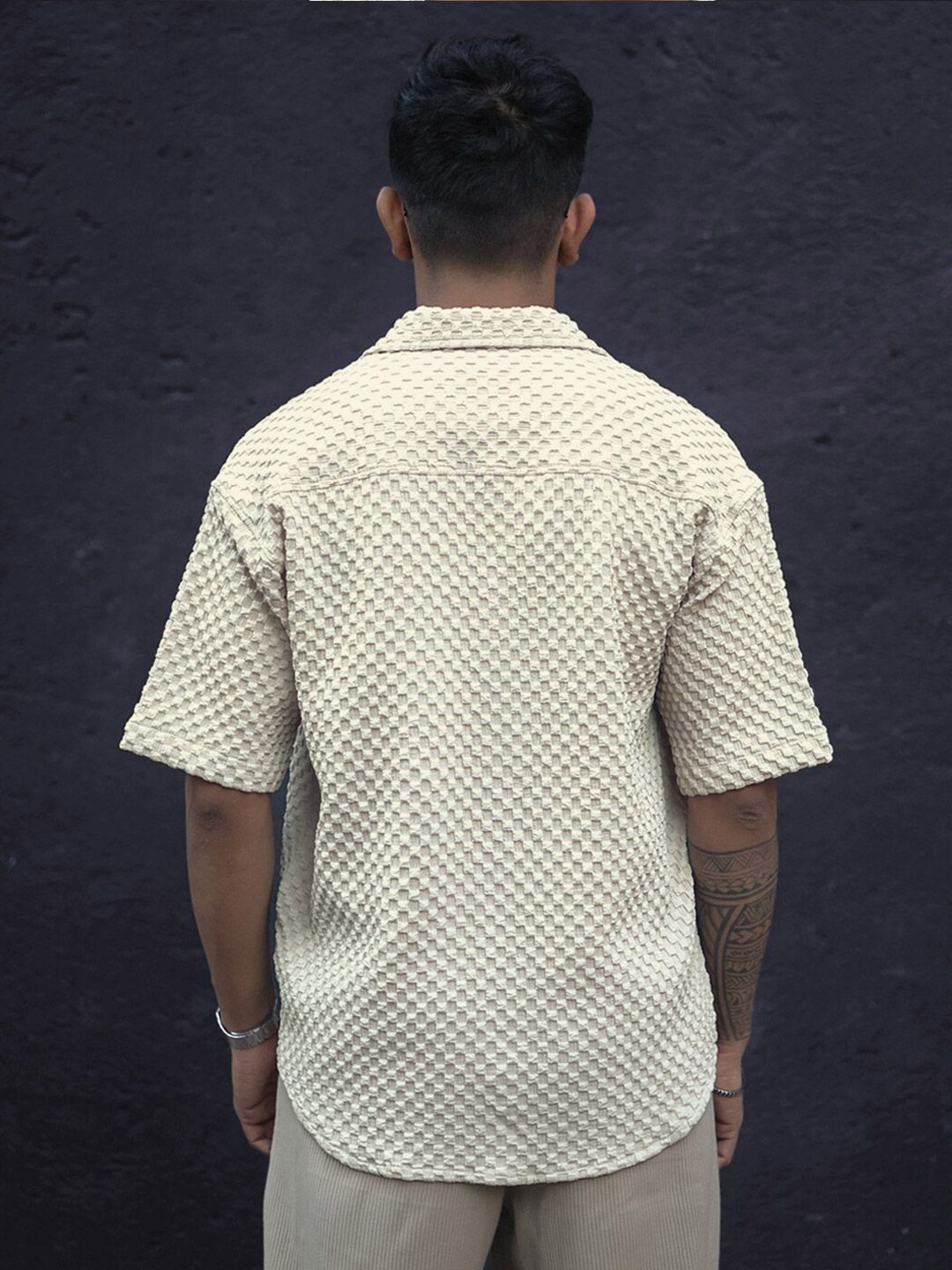 Powerlook India Slim Textured Oversized Casual Shirt