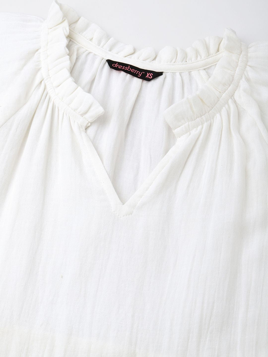 DressBerry Cottagecore Tiered Ruffled Pure Cotton A-Line Dress