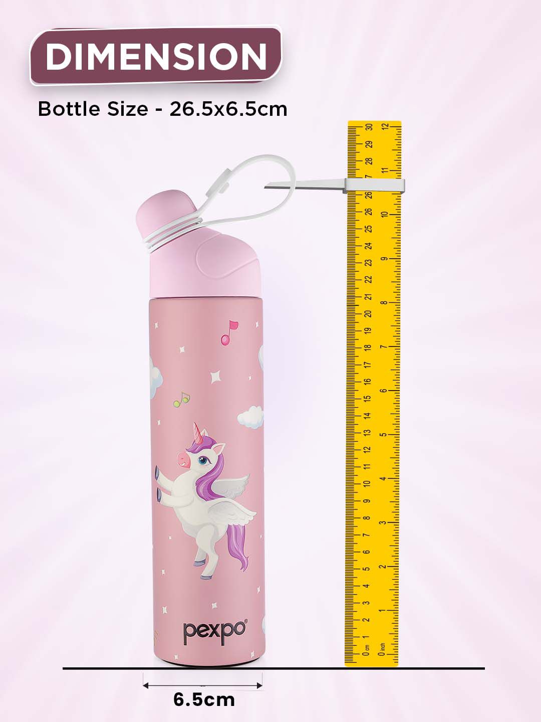 Pexpo Pico Pink Printed Thermosteel ISI Certified Hot Unicorn Flask Water Bottle 500ml