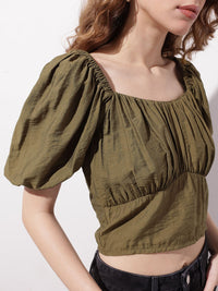 DressBerry City Chic Minimals Blouson Crop Top