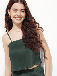 DressBerry Effortlessly Chic Accordion Pleated Crop Top