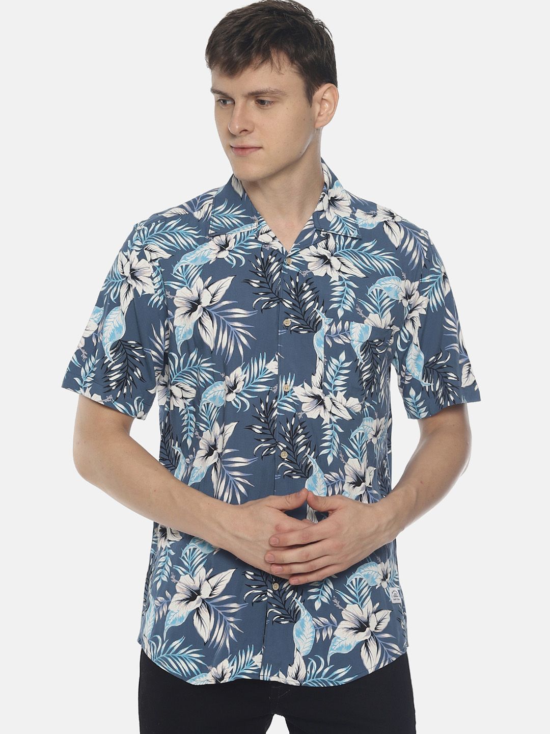 Bene Kleed Men Blue Slim Fit Printed Casual Shirt