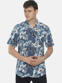 Bene Kleed Men Blue Slim Fit Printed Casual Shirt