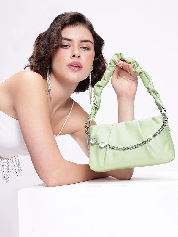 DressBerry Structured Pleated Shoulder Bag
