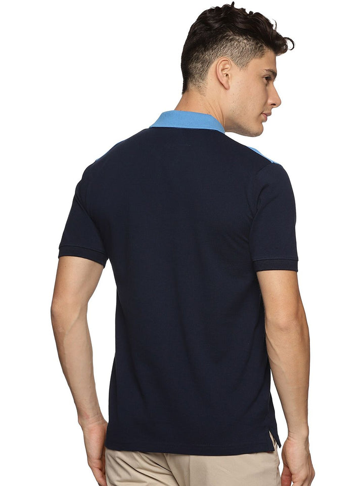 ADRO Colourblocked Cotton Polo Collar T-shirt