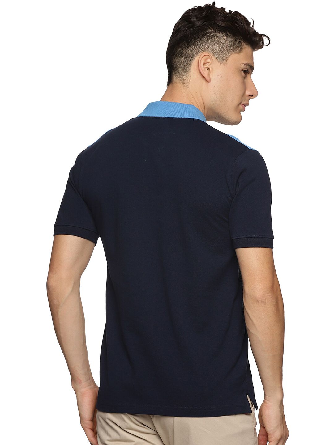 ADRO Colourblocked Cotton Polo Collar T-shirt