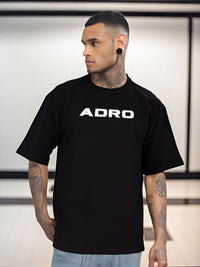 ADRO Graphic Printed Drop-Shoulder Sleeves Cotton Oversized T-shirt