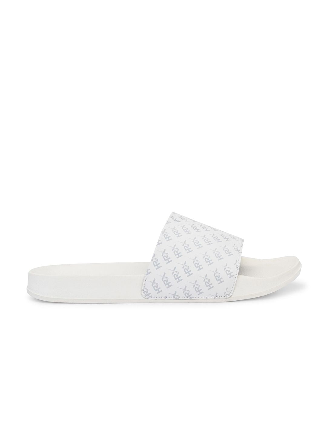 HRX by Hrithik Roshan Men White & Grey Printed Sliders
