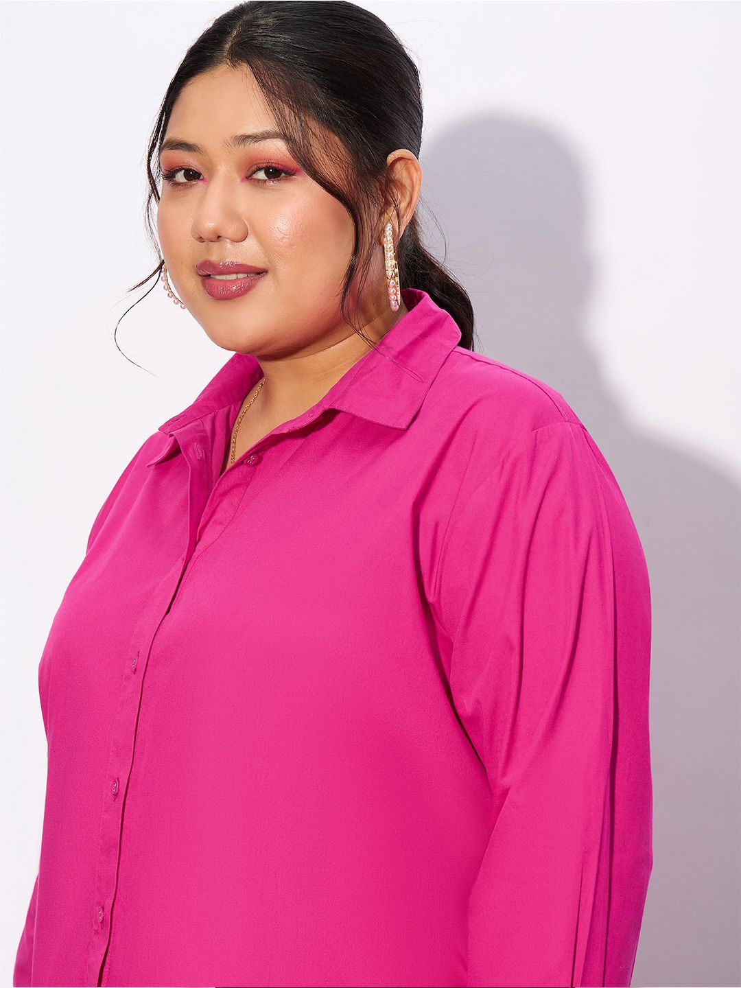 SASSAFRAS Curve Plus Size Pure Cotton Casual Shirt