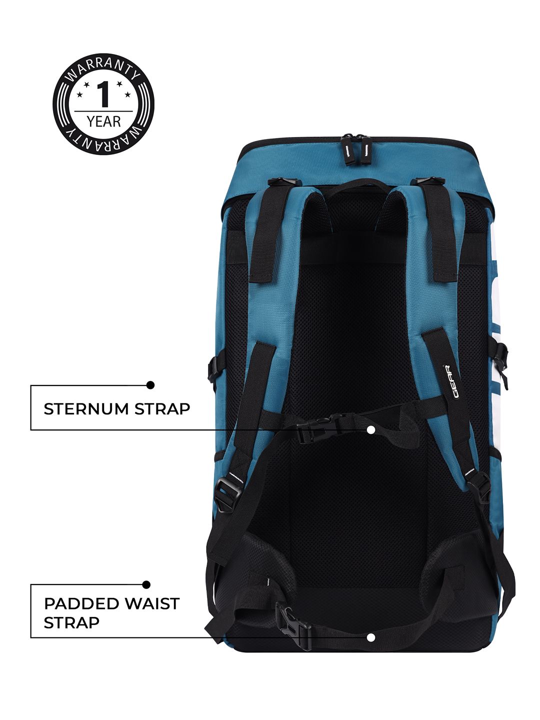 Gear Abstract Printed Black & Blue Rucksacks