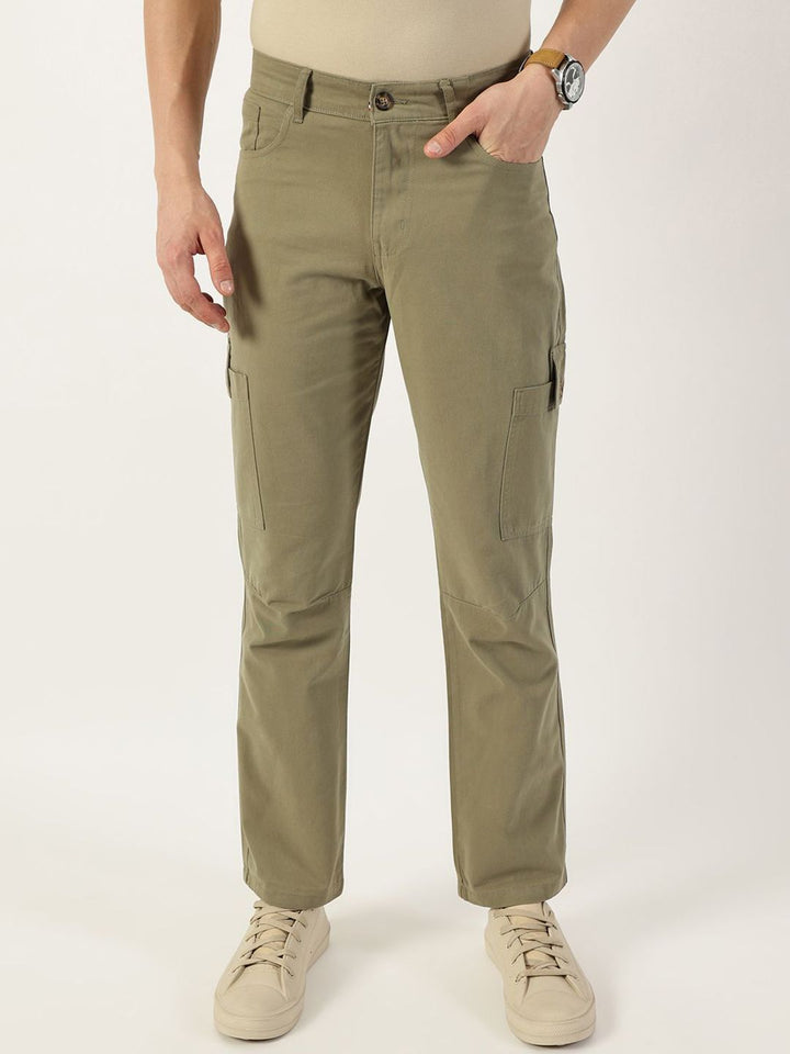 Thomas Scott Men Smart Slim Fit Easy Wash Cotton Cargos