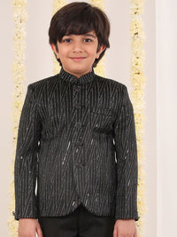 Vastramay Boys Reka Bentuk Diri Sendiri Breasted Slim-Fit Blazer