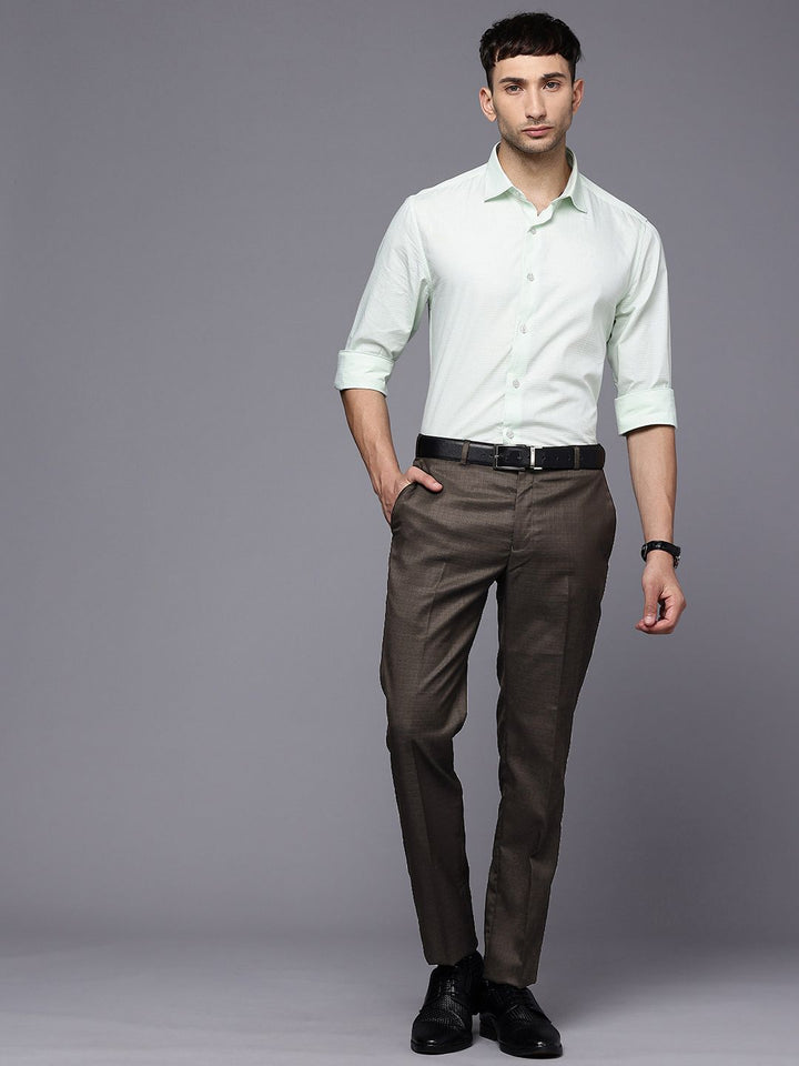Raymond Men Checked Slim Fit Formal Trousers