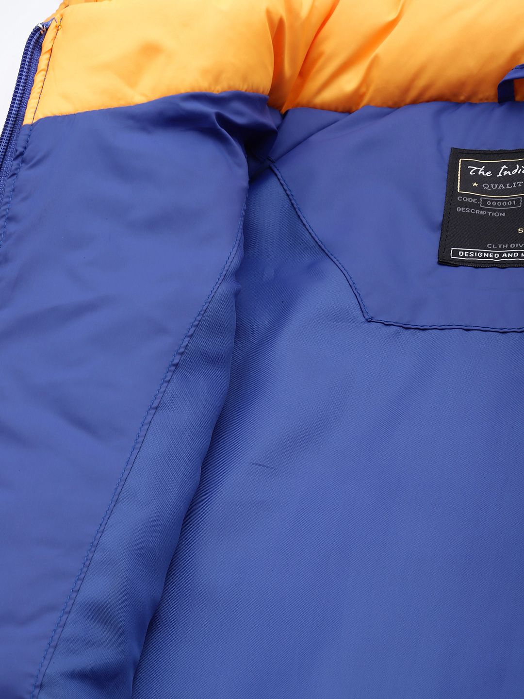 The Indian Garage Co Men Colourblock Zip-Front Hooded Puffer Jacket